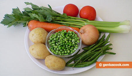 ingredienti per il Minestrone Vegetale