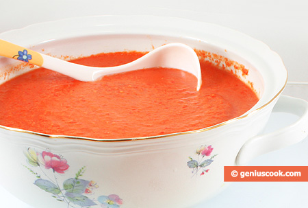 Gazpacho, salsa o zuppa di ortaggi crudi