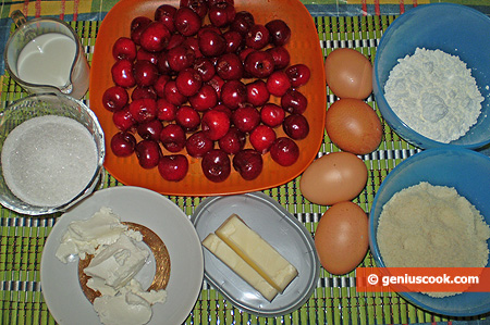 Ingredienti per la Clafoutis – torta alle ciliegie